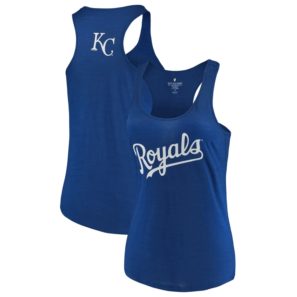 Women's Soft as a Grape Royal Chicago Cubs Plus Size Swing for the Fences  Racerback Tank Top