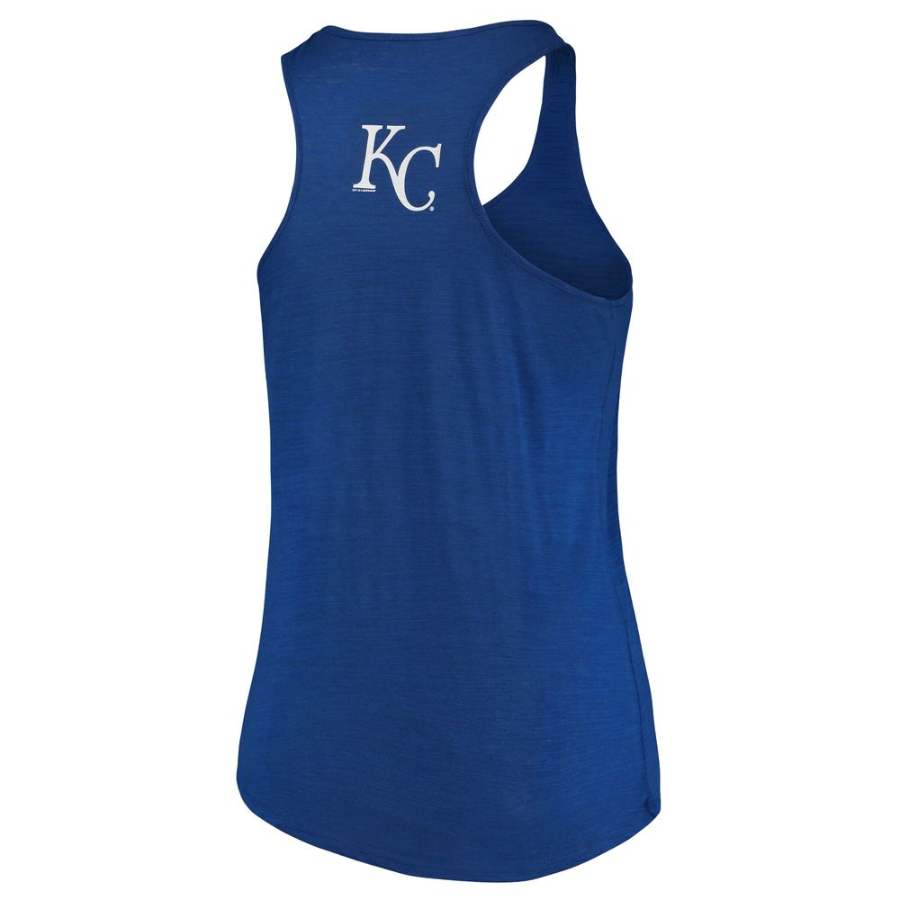 Women's Soft as a Grape Royal Kansas City Royals Plus Swing for the Fences Racerback Tank Top