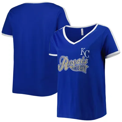 Women's Chicago Cubs Soft as a Grape Royal Plus Size V-Neck Jersey T-Shirt