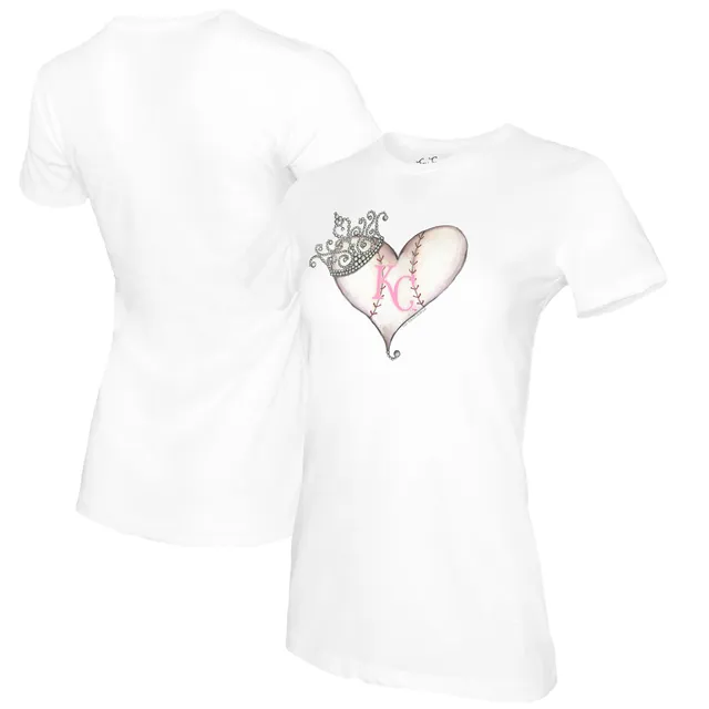 Tiny Turnip Toronto Blue Jays Women's White Heart Banner T-Shirt