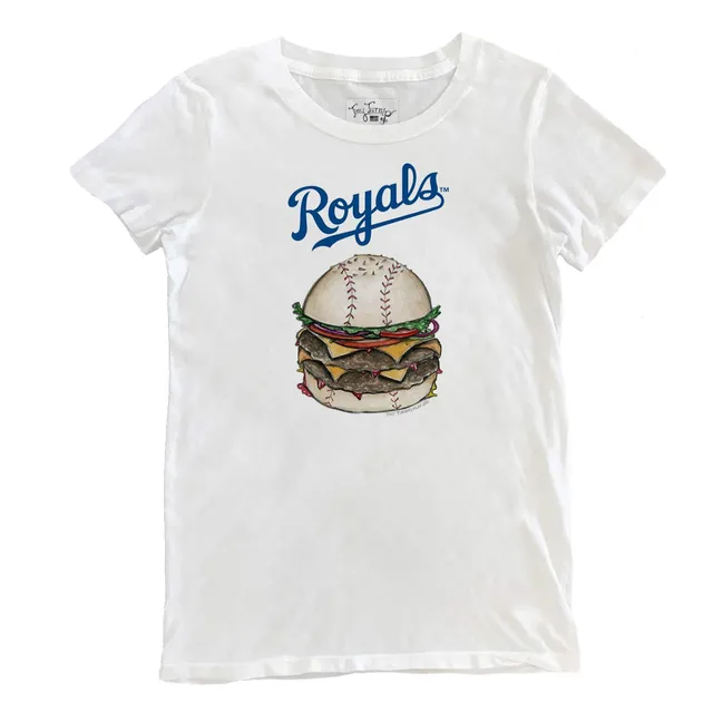 Women's Kansas City Royals Tiny Turnip White Heart Banner T-Shirt