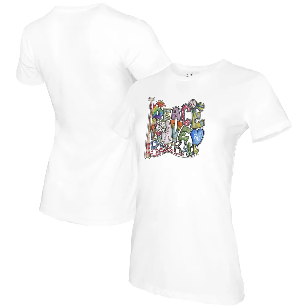 Lids Kansas City Royals Tiny Turnip Infant Peace Love Baseball T-Shirt -  White