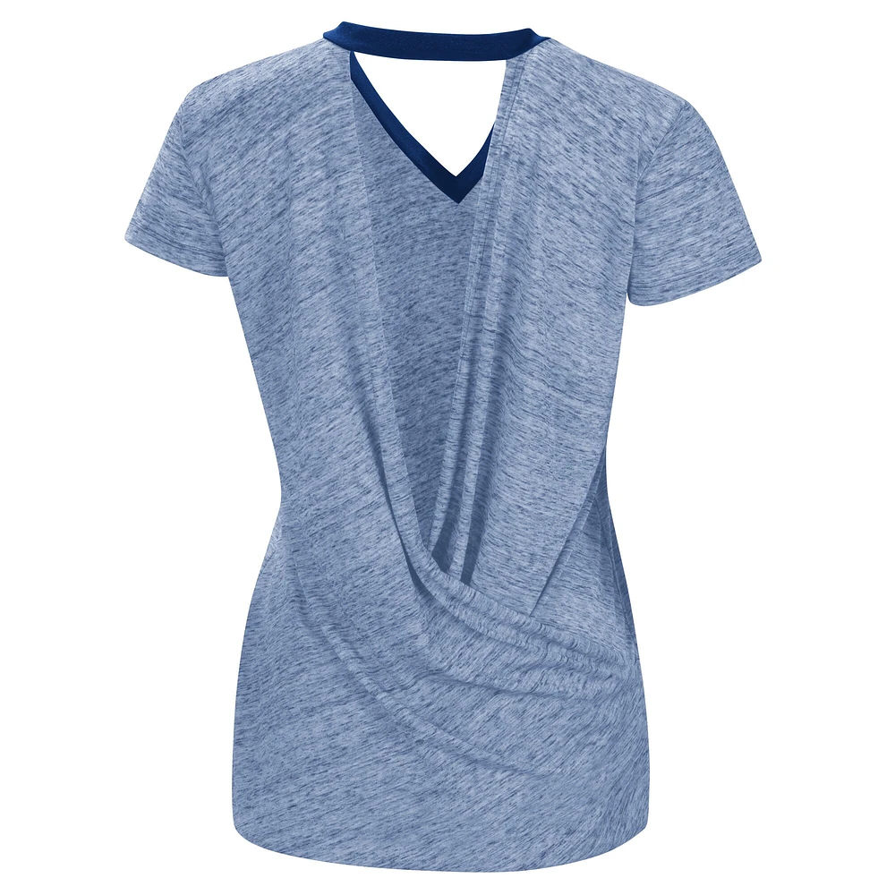 Women's Touch Royal Kansas City Royals Halftime Back Wrap Top V-Neck T-Shirt