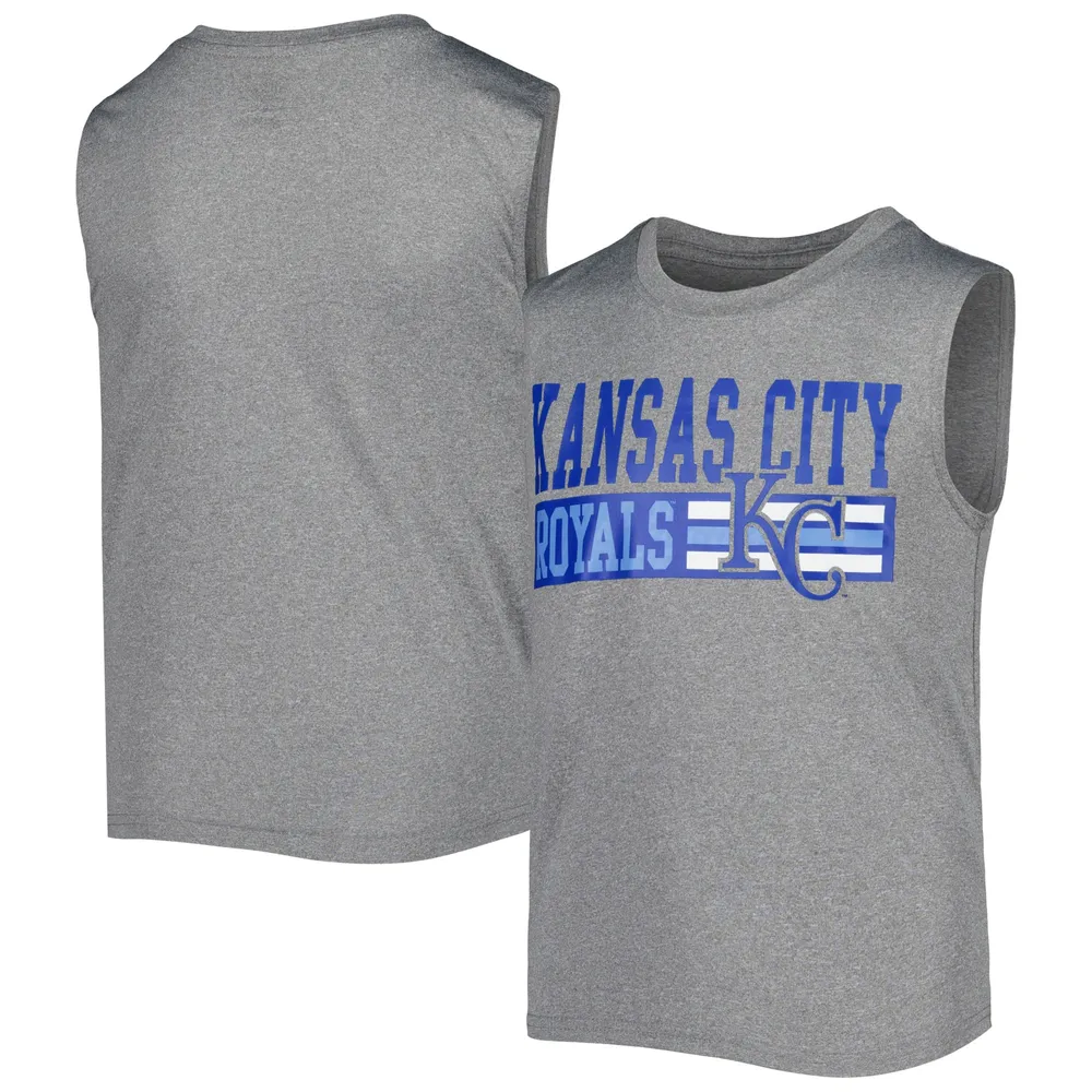 MLB Productions Youth Heather Gray Kansas City Royals Sleeveless T