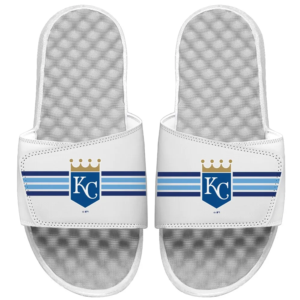 Youth ISlide White Louisville Cardinals Varsity Stripes Slide Sandals