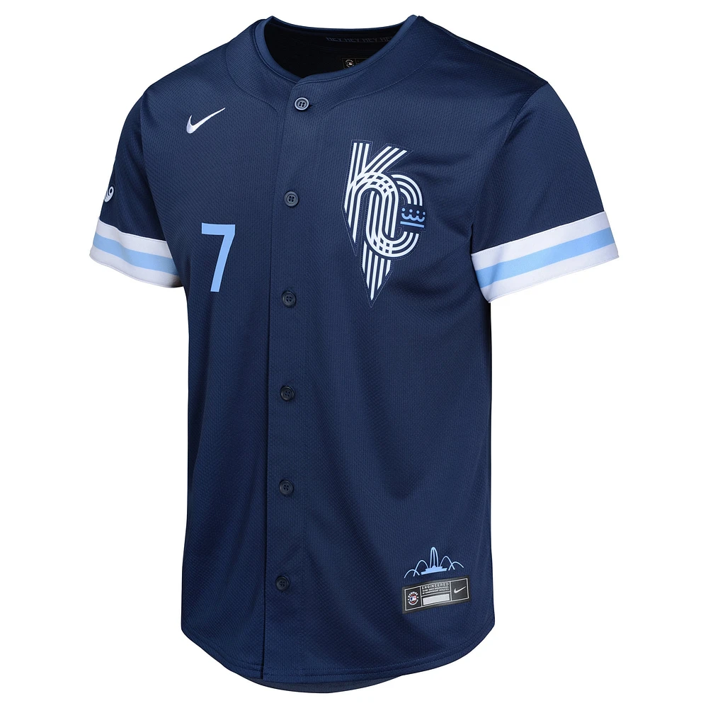 Maillot de joueur Nike Bobby Witt Jr. pour jeunes, bleu marine, Kansas City Royals, Connect Limited