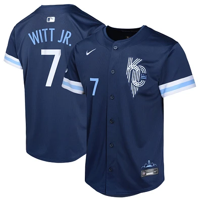 Maillot de joueur Nike Bobby Witt Jr. pour jeunes, bleu marine, Kansas City Royals, Connect Limited