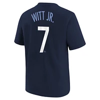 T-shirt avec nom et numéro Nike Bobby Witt Jr. pour jeunes, bleu marine, Kansas City Royals Fuse Connect