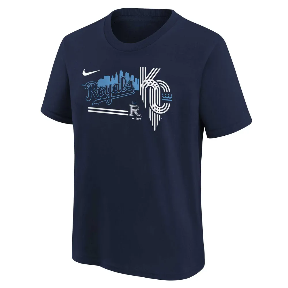 T-shirt Nike Kansas City Royals 2023 Connect Team pour jeune, bleu marine