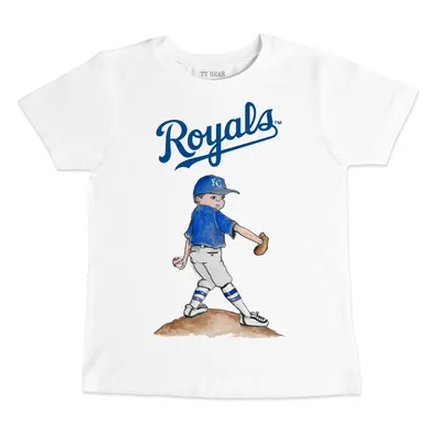 Youth White/Royal Kansas City Royals Game Day Jersey T-Shirt