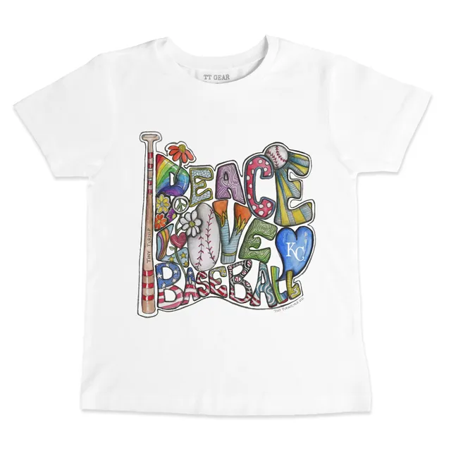 Infant Tiny Turnip White Chicago Cubs Heart Banner T-Shirt