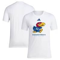 T-shirt adidas Kansas Jayhawks 2023 On Court Bench Fresh blanc