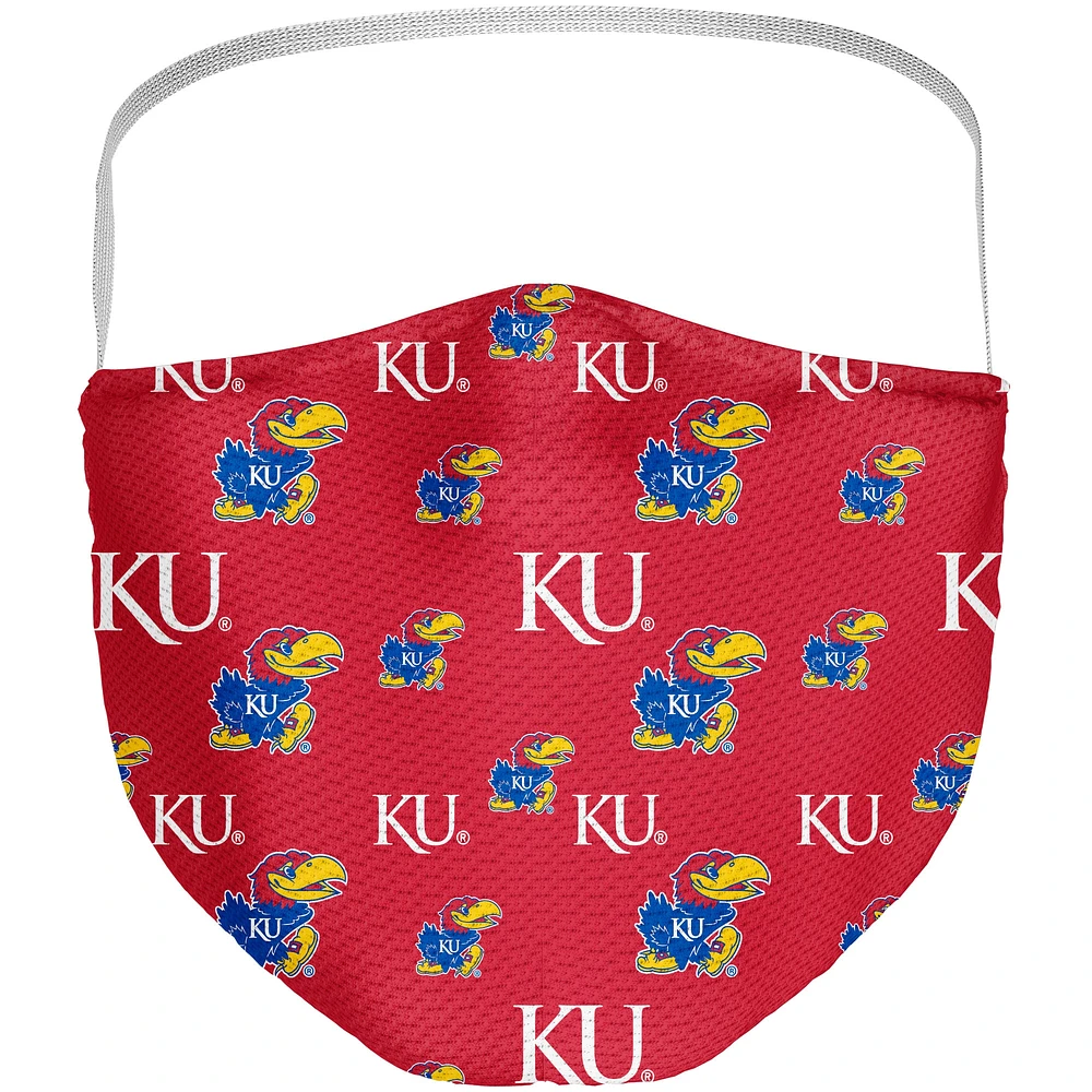 Adult Fanatics Kansas Jayhawks All Over Logo Face Covering 3-Pack