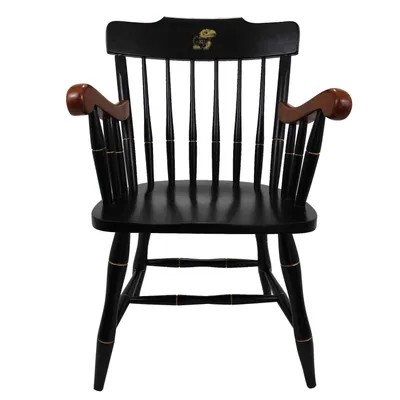 Kansas Jayhawks Captains Chair with Cherry Arms - Black