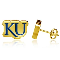 Dayna Designs Kansas Jayhawks Gold-Plated Enamel Post Earrings