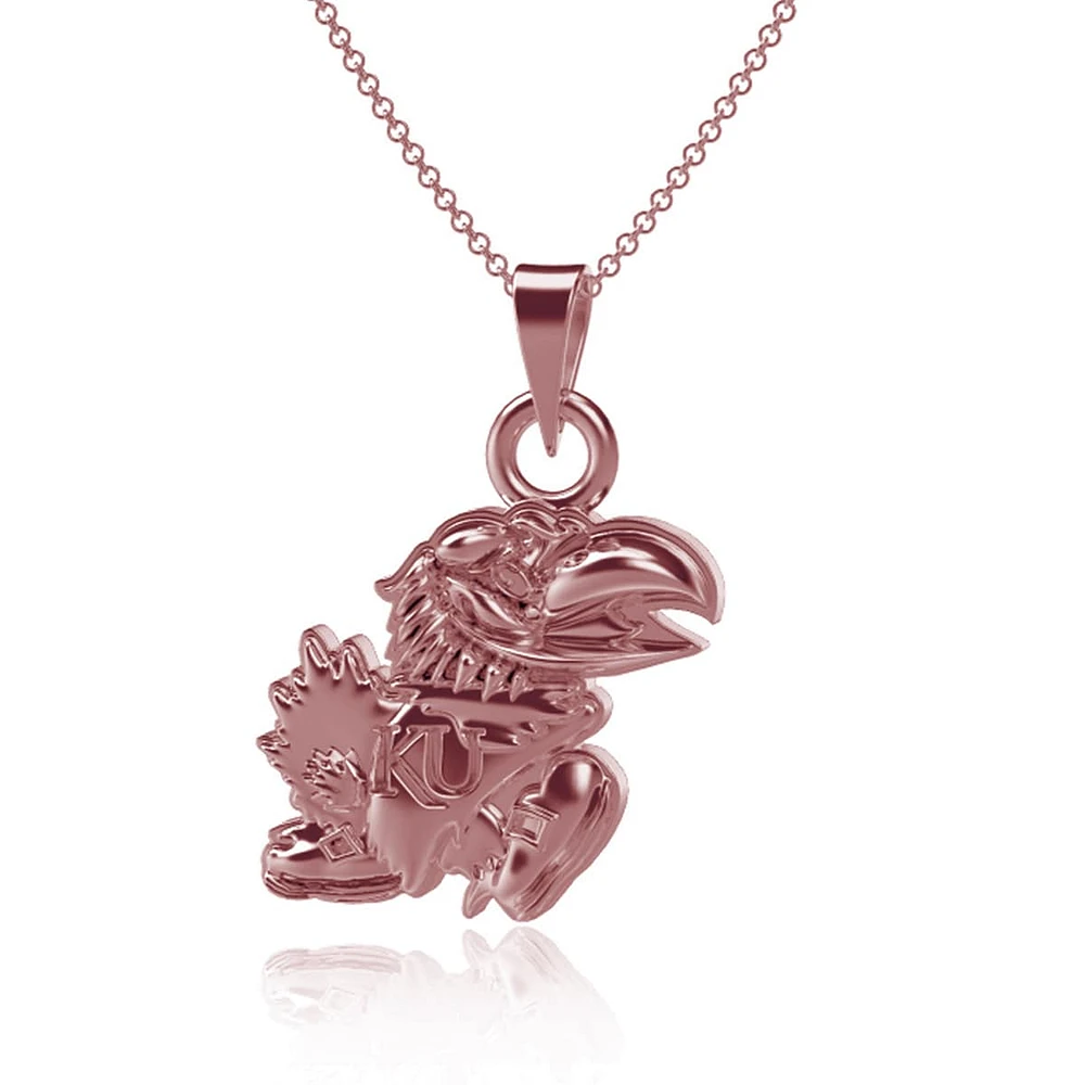 Dayna Designs Kansas Jayhawks Rose Gold Pendant Necklace