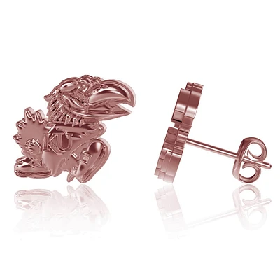 Dayna Designs Kansas Jayhawks Rose Gold Post Earrings