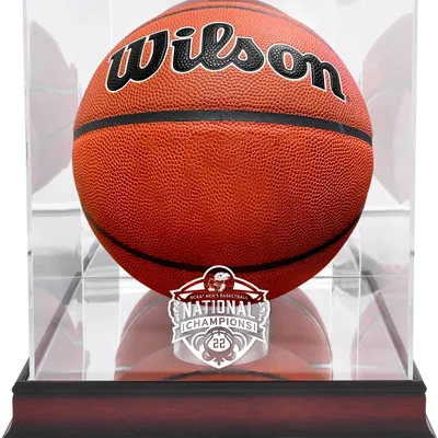 Kansas Jayhawks Fanatics Authentic 2022 NCAA Men's Basketball National Champions Mahogany Basketball Display Case