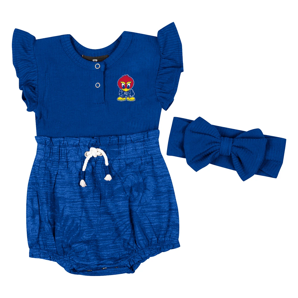 Ensemble body et bandeau deux pièces pour nouveau-né nourrisson fille Colosseum Royal Kansas Jayhawks