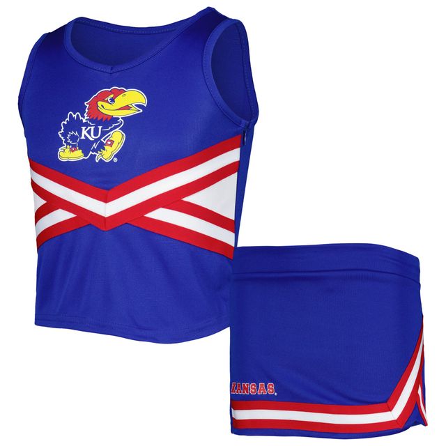 Girls Youth Colosseum Royal Kansas Jayhawks Carousel Ensemble de pom-pom girl