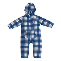 Infant Colosseum Royal/Gray Kansas Jayhawks Farays Plaid Full-Zip Hoodie Jumper