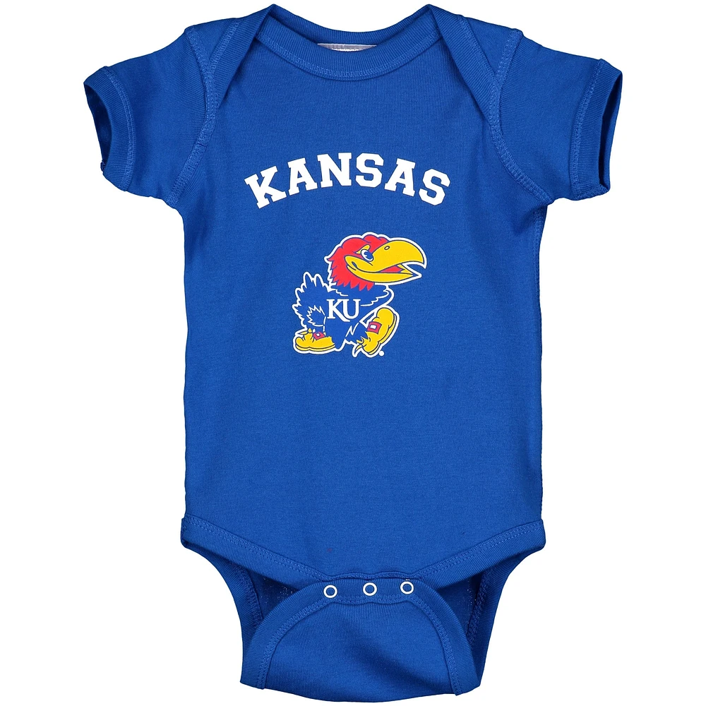 Infant Royal Kansas Jayhawks Arch & Logo Bodysuit