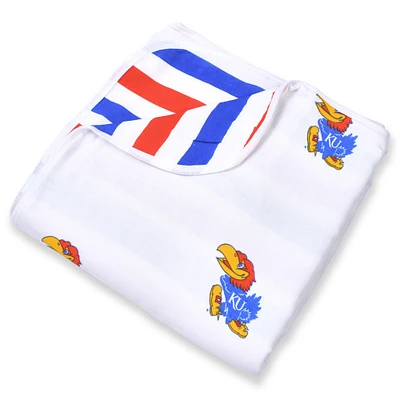 Couverture en mousseline 4 couches pour bébé Kansas Jayhawks 47 po x 47 po