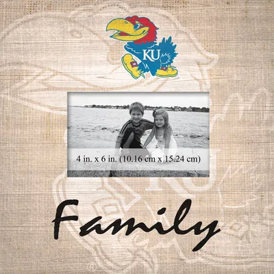 Kansas Jayhawks 10'' x 10'' Burlap Pattern Frame