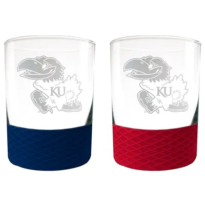 Kansas Jayhawks 14oz. Commissioner Rocks Glass Two-Piece Set