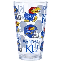 Kansas Jayhawks 16oz. Allover Print Pint Glass