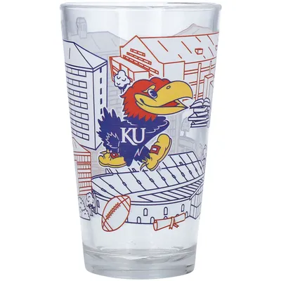 Kansas Jayhawks 16oz. Campus Line Art Pint Glass