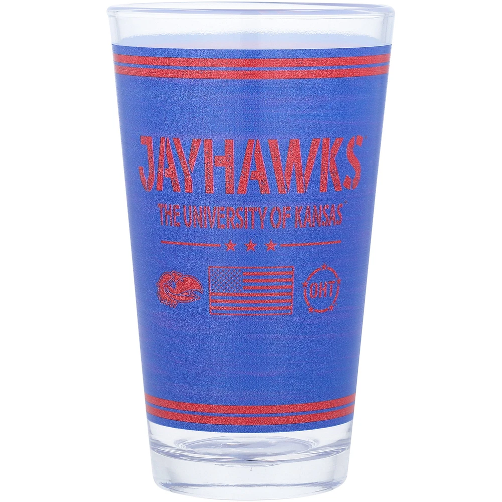 Kansas Jayhawks 16oz. OHT Military Appreciation Pint Glass