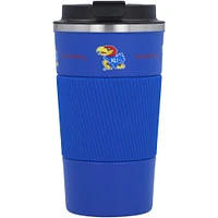 Kansas Jayhawks 18oz Coffee Tumbler with Silicone Grip