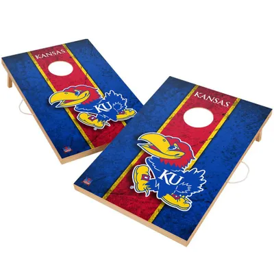 Kansas Jayhawks 2' x 3' Solid Wood Cornhole Board Set