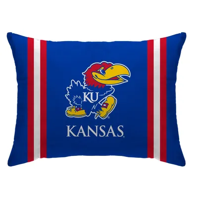Kansas Jayhawks 20'' x 26'' Standard Stripe Logo Bed Pillow