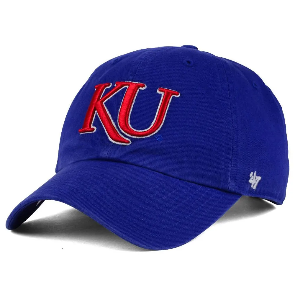 Lids Kansas Jayhawks '47 Clean Up Adjustable Hat - Royal