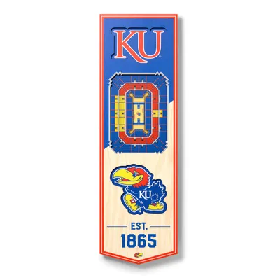 Kansas Jayhawks 6'' x 19'' 3D StadiumView Banner