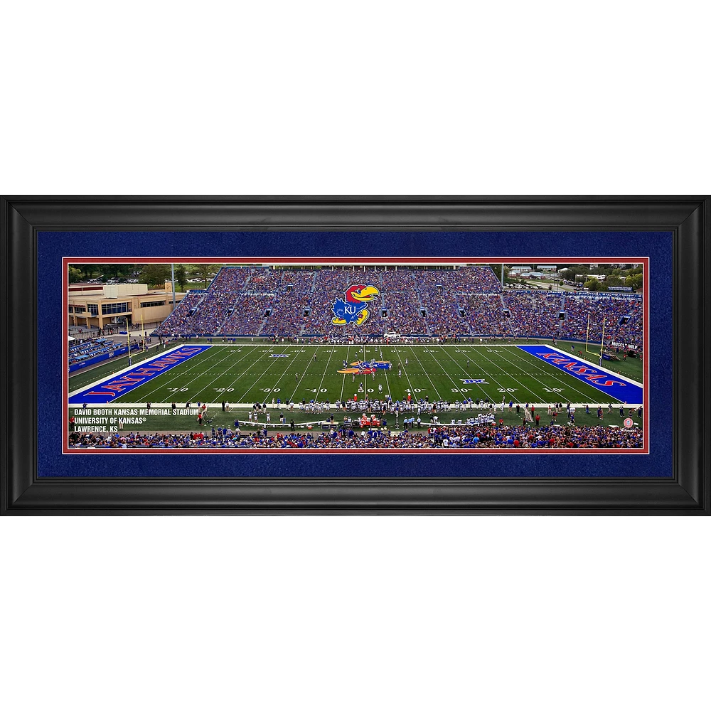 Kansas Jayhawks Framed 10" x 30" David Booth Kansas Memorial Stadium Panoramic Photograph
