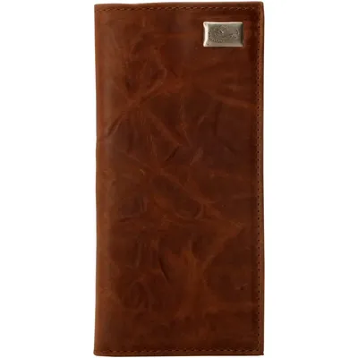 Kansas Jayhawks Leather Secretary Wallet with Concho - Brown