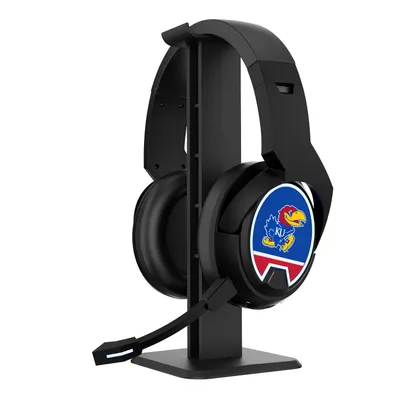 Kansas Jayhawks Logo Wireless Bluetooth Gaming Headphones & Stand