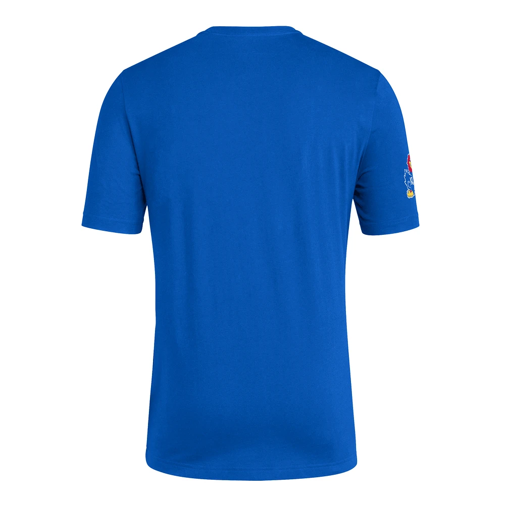 Men's adidas  Royal Kansas Jayhawks Fresh Wordmark T-Shirt