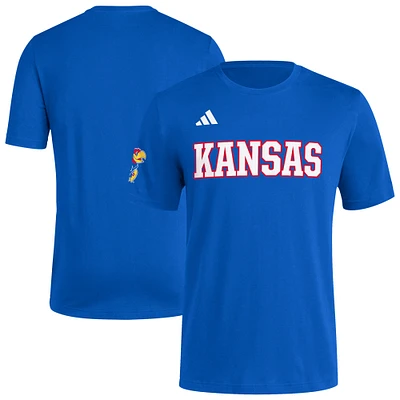 Men's adidas  Royal Kansas Jayhawks Fresh Wordmark T-Shirt