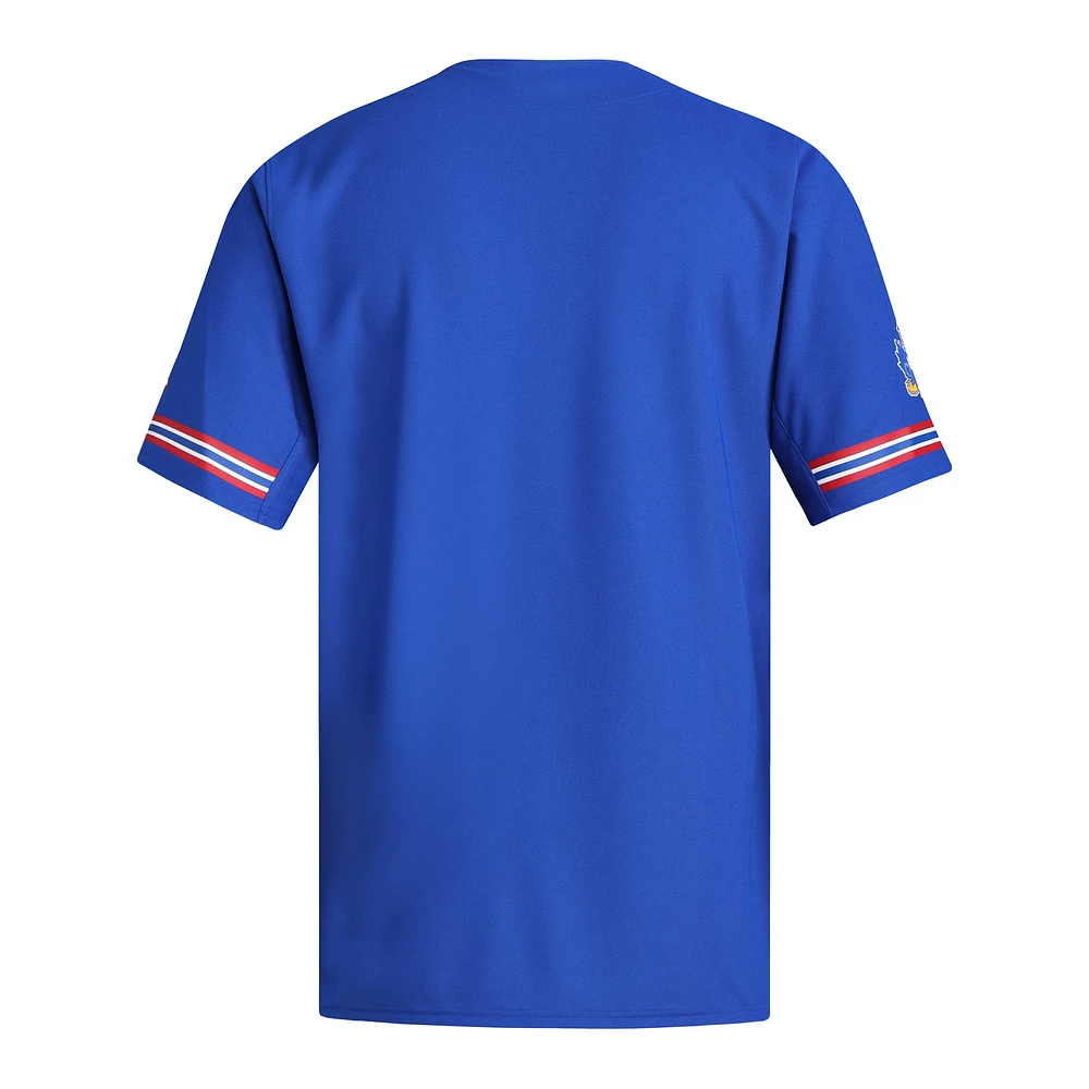 Men's adidas  Royal Kansas Jayhawks Replica Baseball Jersey