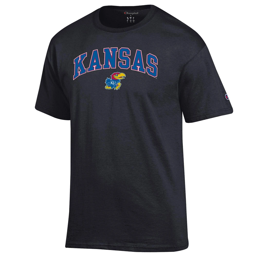 Men's Champion  Black Kansas Jayhawks Arched Logo T-Shirt