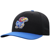 Men's Top of the World  Black Kansas Jayhawks Reflex Fitted Hat