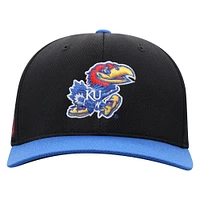 Men's Top of the World  Black Kansas Jayhawks Reflex Fitted Hat