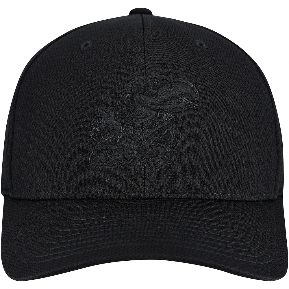 Men's Top of the World  Black Kansas Jayhawks Reflex Performance Flex Hat