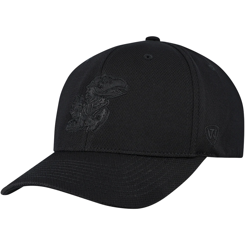 Men's Top of the World  Black Kansas Jayhawks Reflex Performance Flex Hat