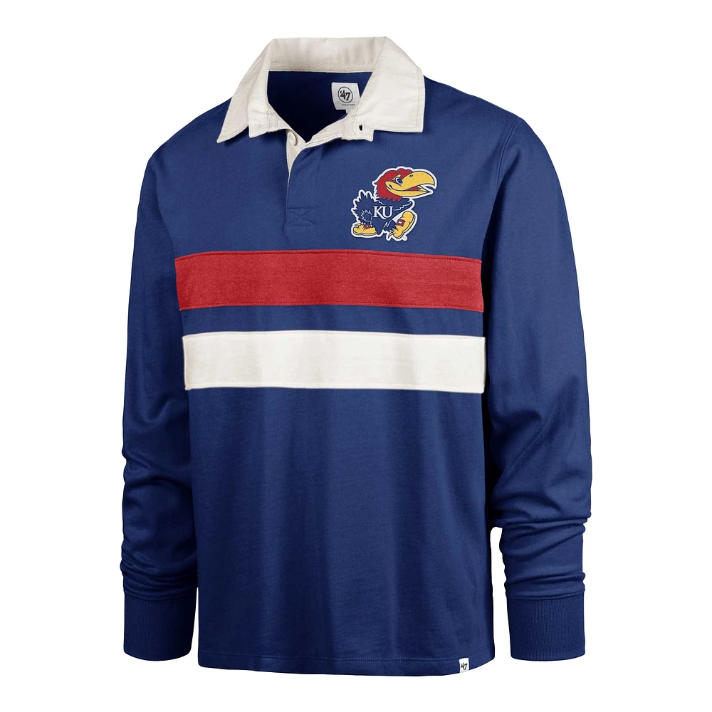 Polo de rugby à manches longues Clubhouse Knox Thames '47 Royal Kansas Jayhawks pour homme