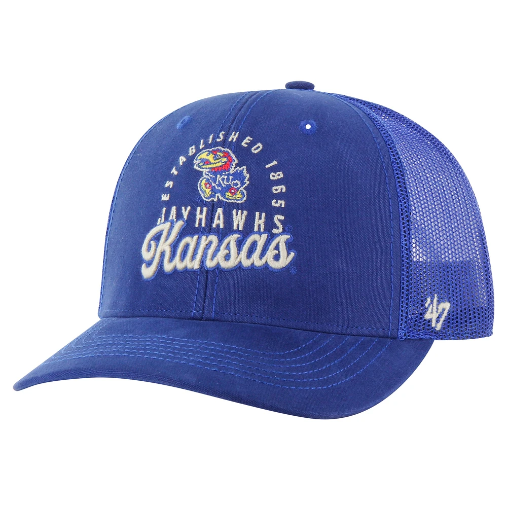 Casquette ajustable Pitstop Trucker '47 Royal Kansas Jayhawks pour homme